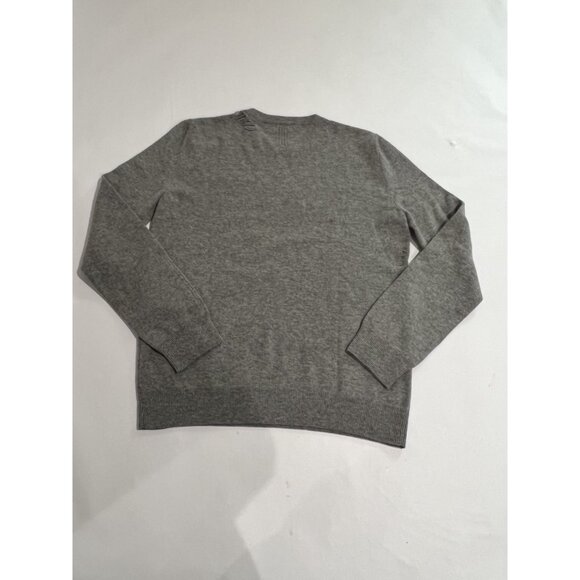 Saint Laurent Paris Crewneck Distressed Knit Sweater in Grey - Picture 2 of 3